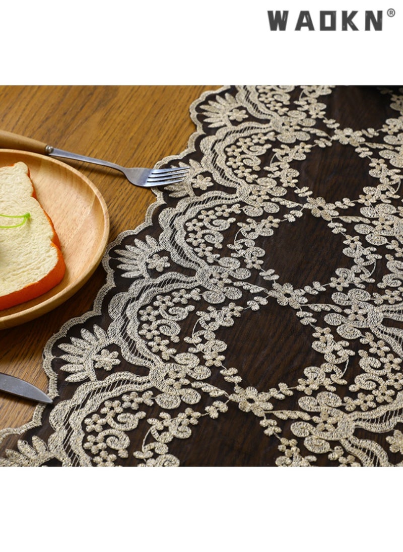 WAOKN Nordic Style Lace Table Runner, Home Tea Table and Dining Table Decorative Flag, Luxurious and High-end Long Table Cover, Elegant Embroidery Detail, Sophisticated Home Decor Essential  - Image 4