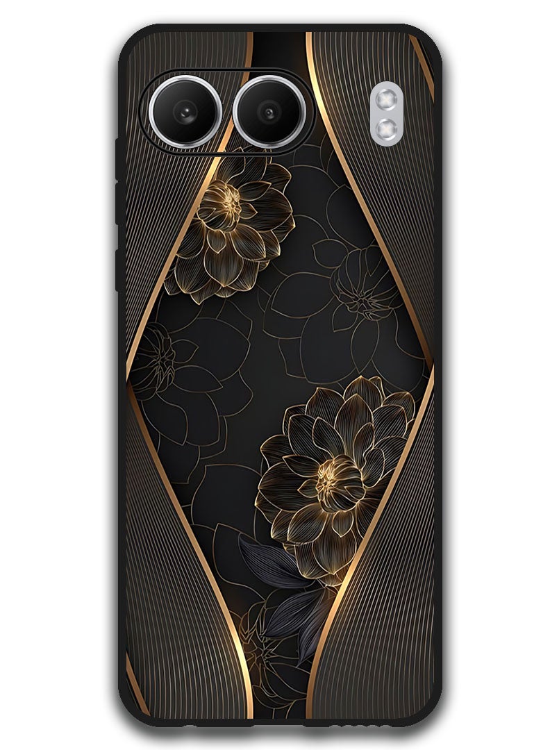Theodor Protective Case Anti Scratch Shock Proof Bumper Cover For OnePlus Nord 4 Gold flower - Image 1