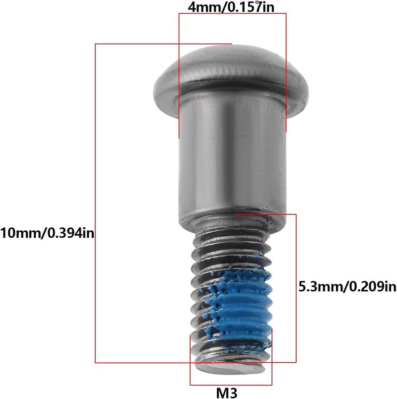ECSiNG 12pcs Silver Hex Buttonhead Incision Kingpin Shoulder Screws M3 Axle Screw Compatible with Axial SCX10 AR44 Compatible with Capra F9 M3x4x10mm - Image 4