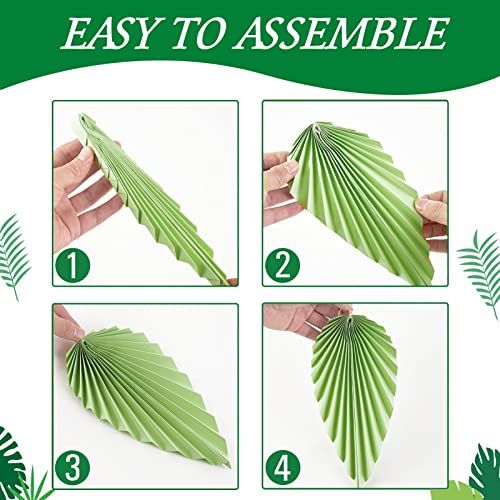 SUNBEAUTY Paper Fans Party Decorations Paper Leaves for Decoration Paper Fans Classroom Decoration Paper Fans Backdrop Decor Green Birthday Decorations,Set of 9 - Image 3