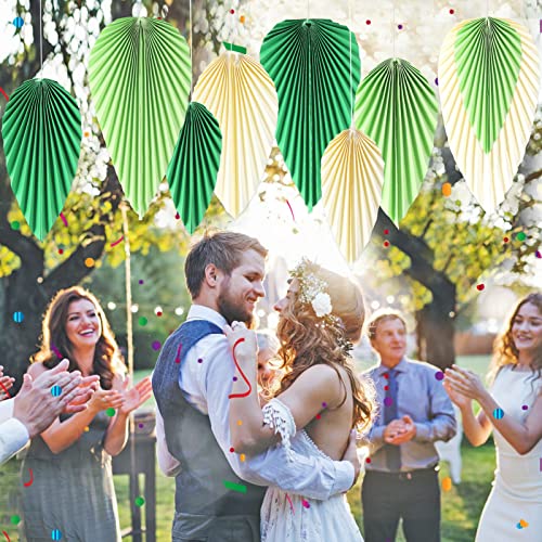 SUNBEAUTY Paper Fans Party Decorations Paper Leaves for Decoration Paper Fans Classroom Decoration Paper Fans Backdrop Decor Green Birthday Decorations,Set of 9 - Image 5