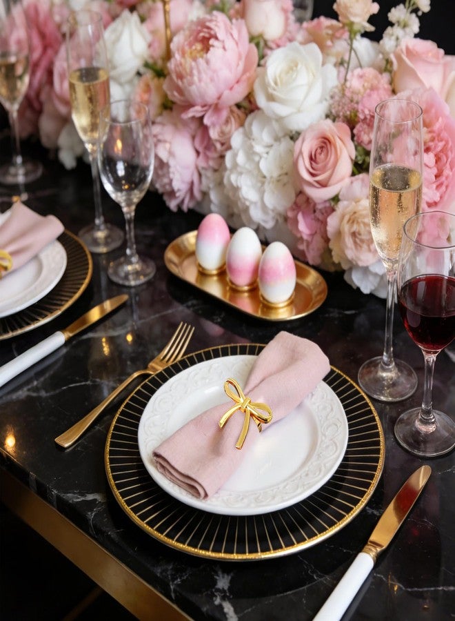 wonlex 20 Pcs Gold Bow Napkin Rings, Alloy Butterfly Napkin Serviette Buckles Metallic Adornment for Easter Table Kitchen Dinner Party Wedding - Image 3