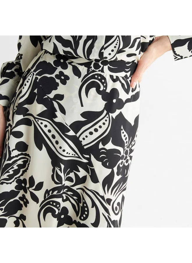 FAV All-Over Print Skirt with Semi-Elasticated Waistband