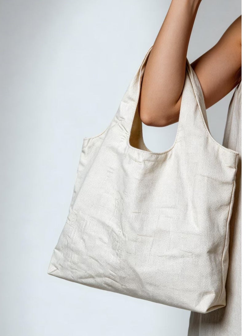 2PCS Blank Canvas Tote Bag 40×30cm Large Capacity Foldable Reusable Shopping Bag Solid Color Lightweight Heavy Duty Cotton Grocery Bag DIY Painting Craft Decor Shoulder Handbag - Image 1