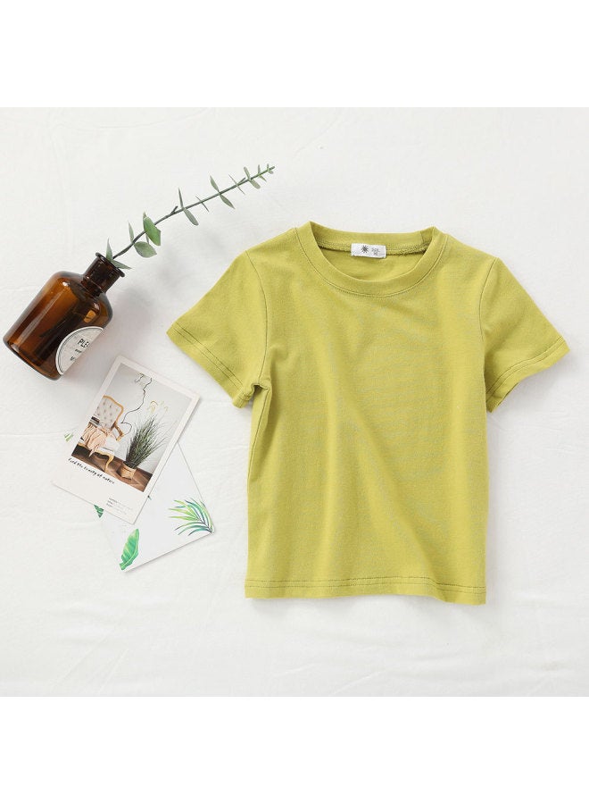 Children's Clothing Summer New Korean Style Pure Color T-shirts For Boys And Girls Versatile Short-sleeved Kindergarten Student Class Uniforms