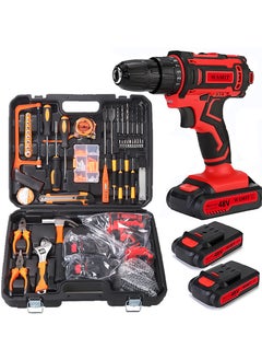WAMIT 48V Cordless Drill Set, 128PCS Electric Drill Tool Kit with 3/8" Keyless Chuck of Metal & 18+2 Clutch with Impact, Max Torque 40Nm, 2-Variable Speed, Professional Household Home Tool Kit Set  - Image 1