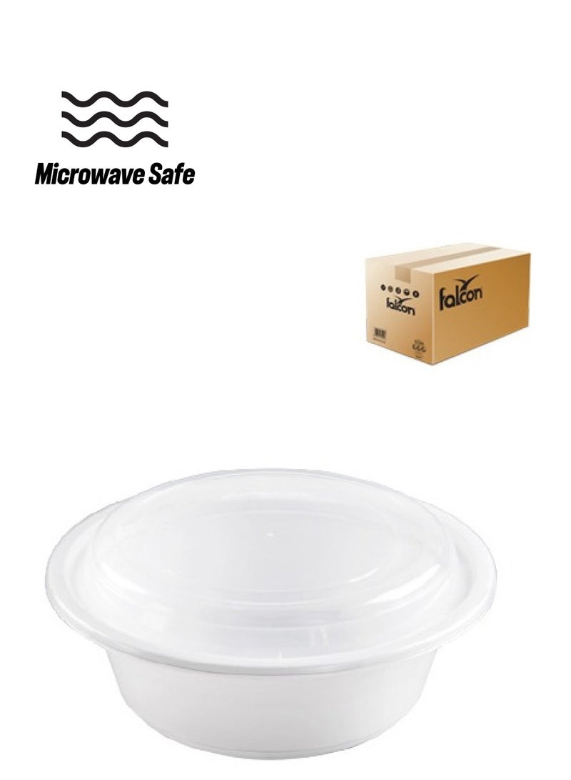 Falconpack Disposable Round Microwave Container  32OZ Clear  with Lid - Image 1