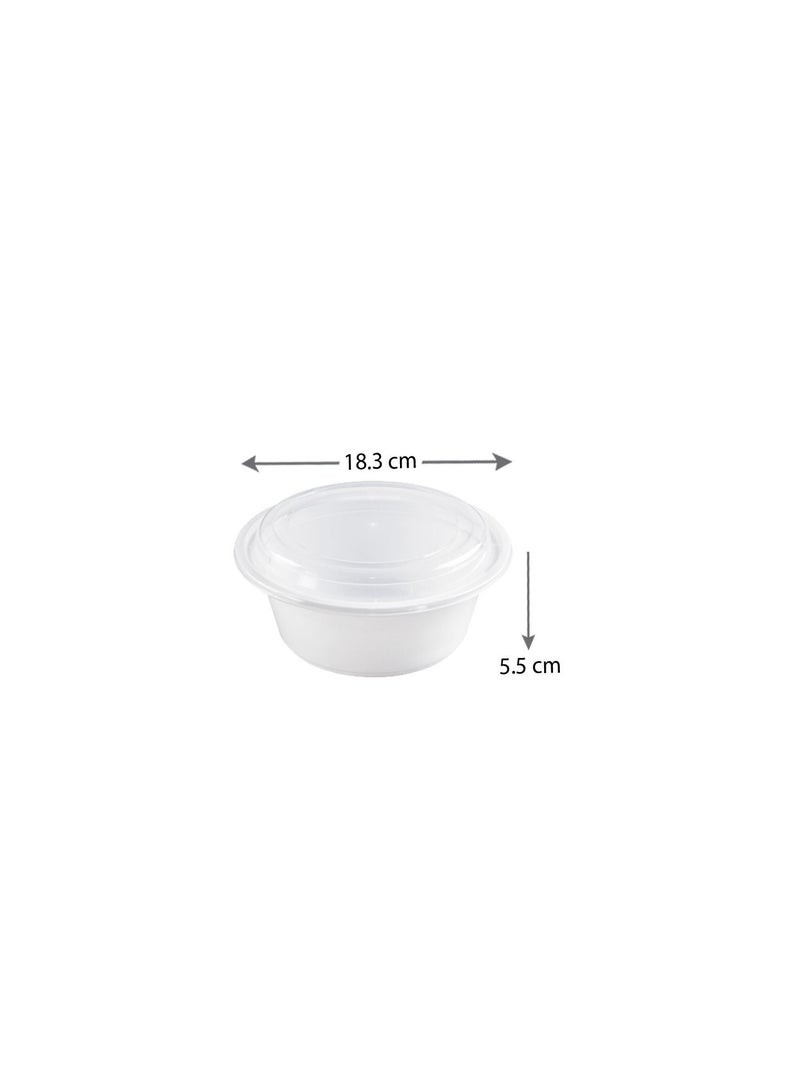 Falconpack Disposable Round Microwave Container  32OZ Clear  with Lid - Image 2