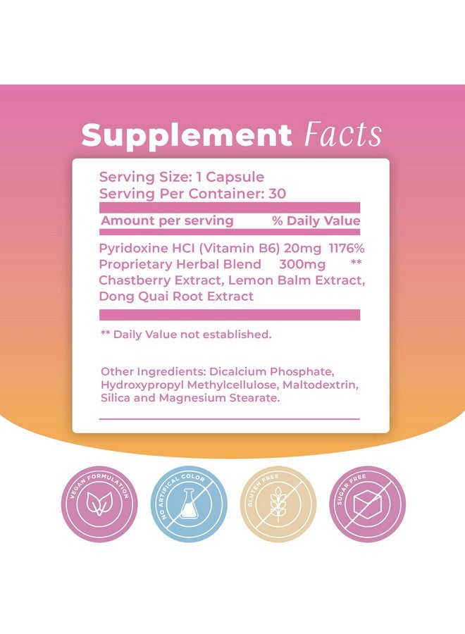 BIOTOPLEVEL مكمل دعم متلازمة ما قبل الحيض للنساء من بيوتوب ليفل، تخفيف متلازمة ما قبل الحيض، توازن الهرمونات وتخفيف فترة الحيض من التقلصات، الانتفاخ وتقلبات المزاج مع توت العفة، فيتامين ب6، بلسم الليمون، دونغ كواي، 30 حبة - Image 4