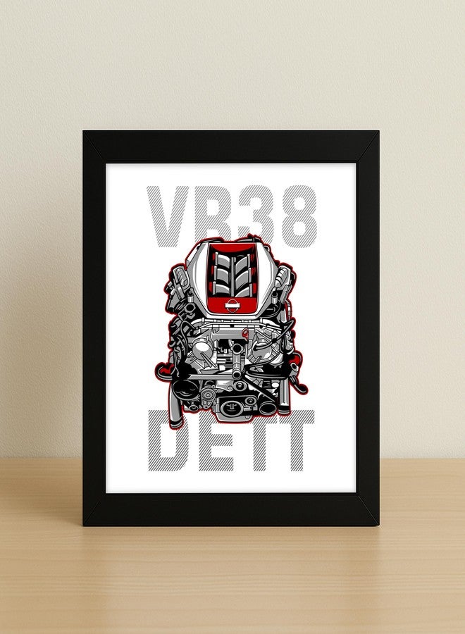 Wall Photo Frame for Living Room – Vintage Car Painting Wall Art | Hanging Theme Posters for Home, Bedroom, Office Decor | Decorative Wall Frames Artwork for Modern Interiors OMF6-11 (6 Inch x 6 Inch) (Black) - Image 1