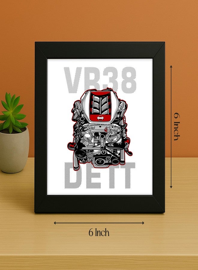 Wall Photo Frame for Living Room – Vintage Car Painting Wall Art | Hanging Theme Posters for Home, Bedroom, Office Decor | Decorative Wall Frames Artwork for Modern Interiors OMF6-11 (6 Inch x 6 Inch) (Black) - Image 3