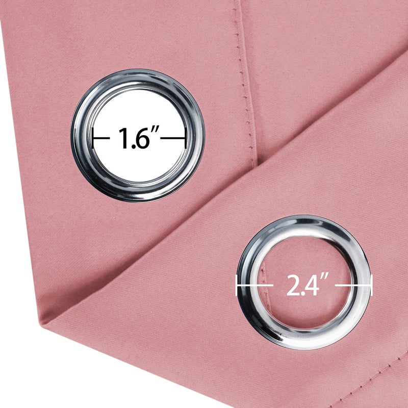 LEMOMO Pink Thermal Blackout Curtains/52 x 95 Inch/Set of 2 Panels Room Darkening Curtains for Bedroom - Image 5