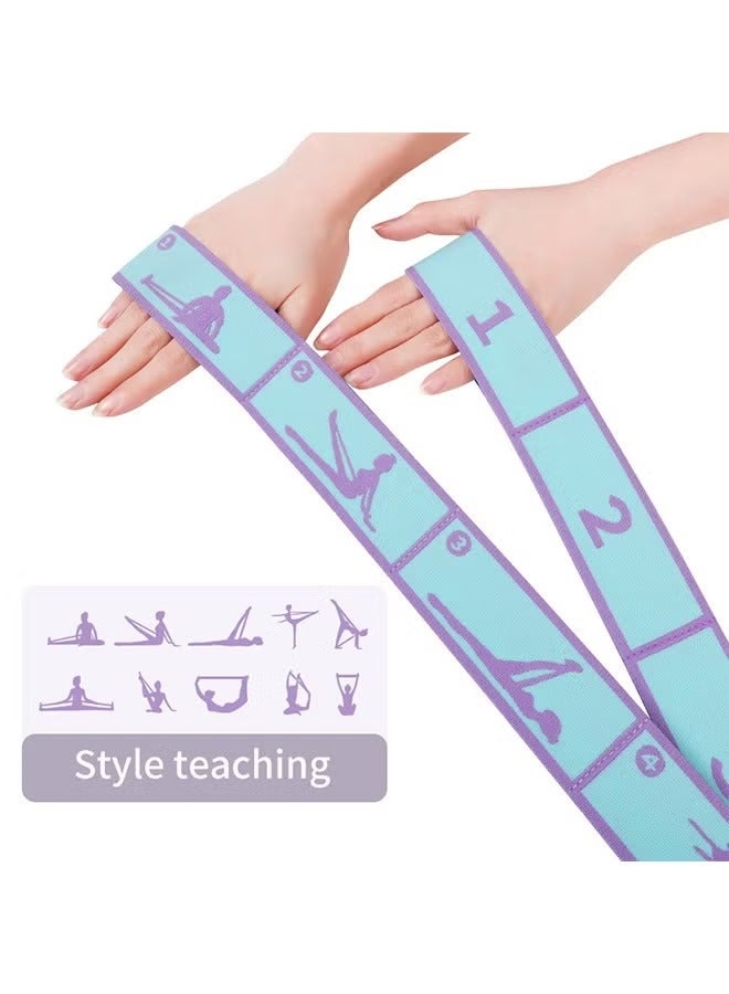 Yoga Stretch Strap, Adjustable 8 Loops Yoga Strap Exercise Band, Stretch Band for Physical Therapy, Pilates Dance and Gymnastics (Purple) - Image 2