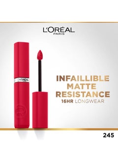 L'OREAL PARIS L'Oréal Paris Infaillible Matte Resistance Liquid Lipstick With Hyaluronic Acid - 245 French Kiss  - Image 1