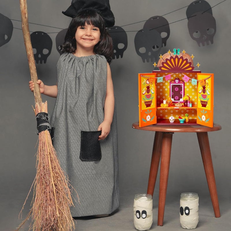 كلاراكو مجموعة صناديق خشبية لذكرى يوم الموتى - صندوق خشبي لذكرى يوم الموتى، لوازم مذبح ذبيحة، صندوق ظل لإطار صورة تذكاري، صندوق خشبي متعدد الألوان جديد للاحتفال بذكرى يوم الموتى (أ) - Image 3