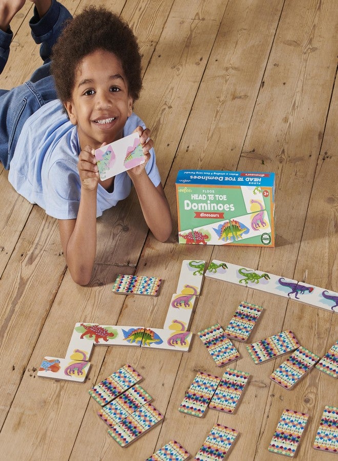 eeBoo Floor Head to Toe Dominoes - Dinosaurs 28 Piece Matching Game, Colorful Dinosaur Tiles, Screen-Free Fun for Kids Ages 3 and up - Image 5