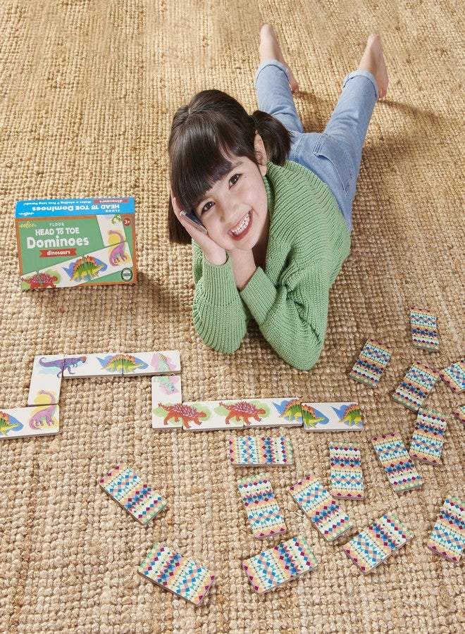 eeBoo Floor Head to Toe Dominoes - Dinosaurs 28 Piece Matching Game, Colorful Dinosaur Tiles, Screen-Free Fun for Kids Ages 3 and up - Image 4