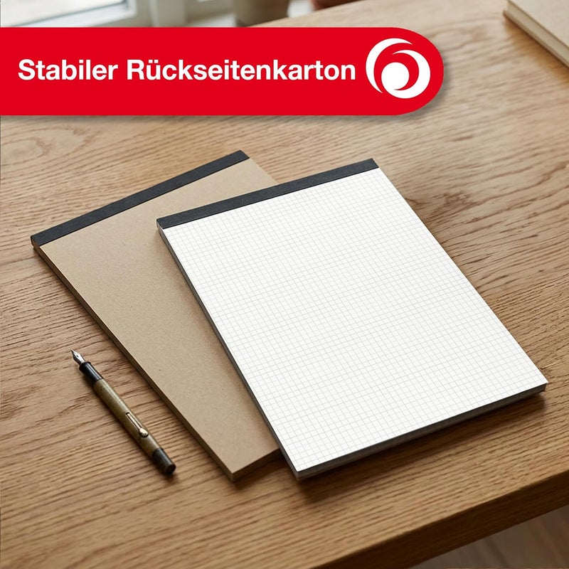 herlitz Landre 100050632 Notebook Without Cover 60 g/m², DIN A4, Squared, Perforated, Fine Wood- Paper 50 Sheets [Pack of 10 Notepad Without Cover, DIN A4, 50 Sheets, Chequered - Image 4