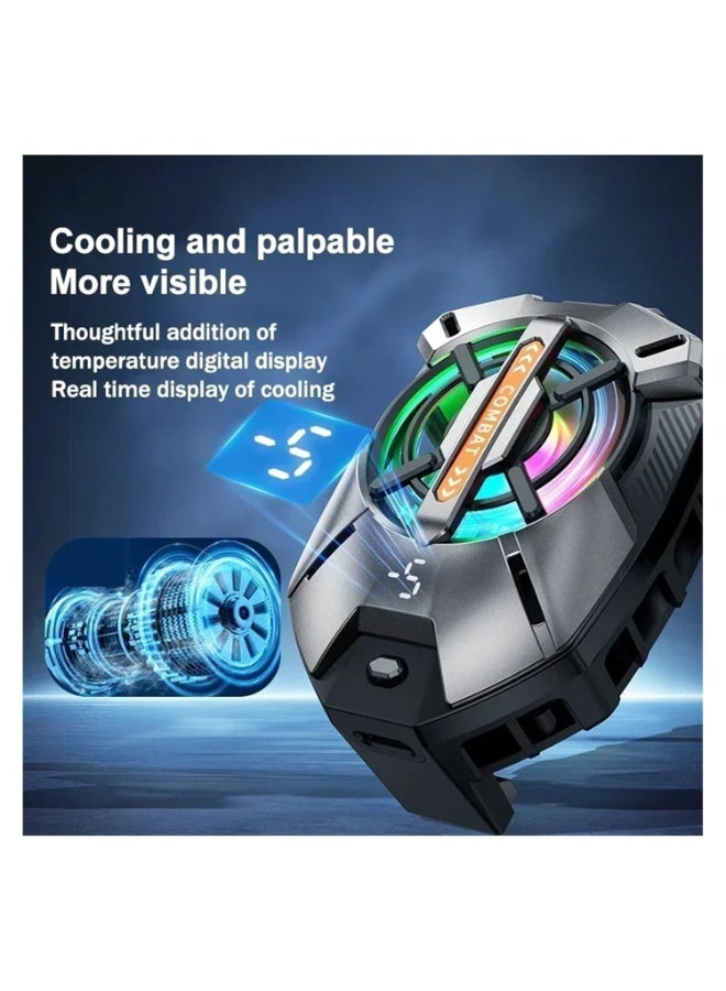 DIOTTI Phone Cooling Fan with Temperature Display, Magnetic Clip Type Semiconductor Radiator, 3 Gear Adjustable Mobile Cooling Fan for Gaming & Streaming - Image 3