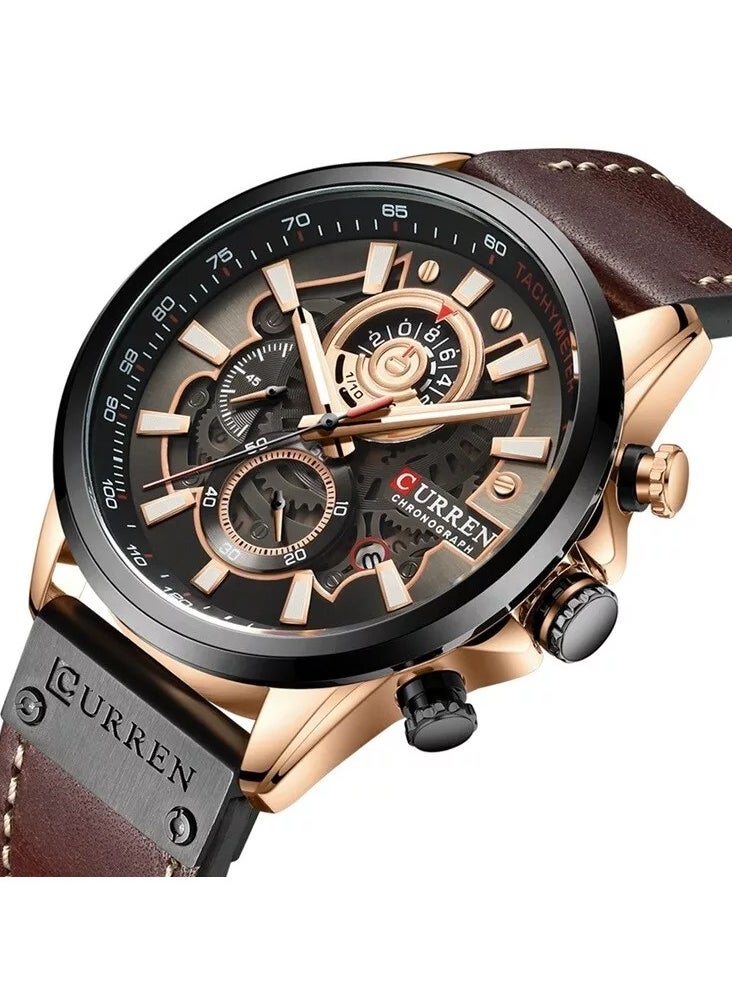 CURREN CURREN 8380 Original Brand Leather Straps Wrist Watch For Men With Brand  - Image 2