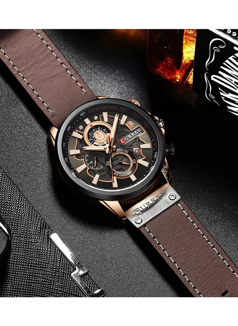 CURREN CURREN 8380 Original Brand Leather Straps Wrist Watch For Men With Brand  - Image 4