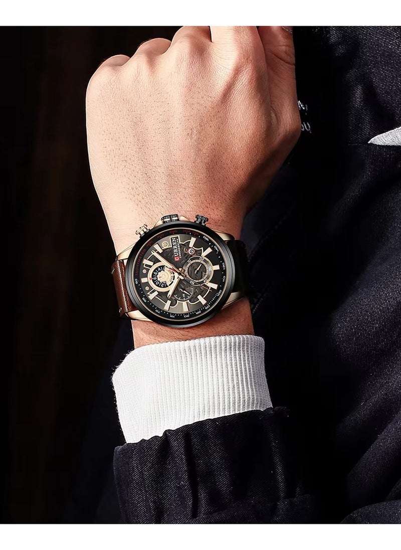 CURREN CURREN 8380 Original Brand Leather Straps Wrist Watch For Men With Brand  - Image 5