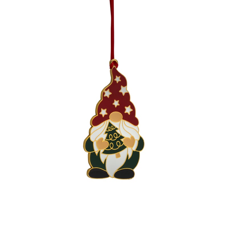Wallace 2024 Gold Plated and Enameled Wonder of Christmas Gnome Ornament 15th Edition - Image 4