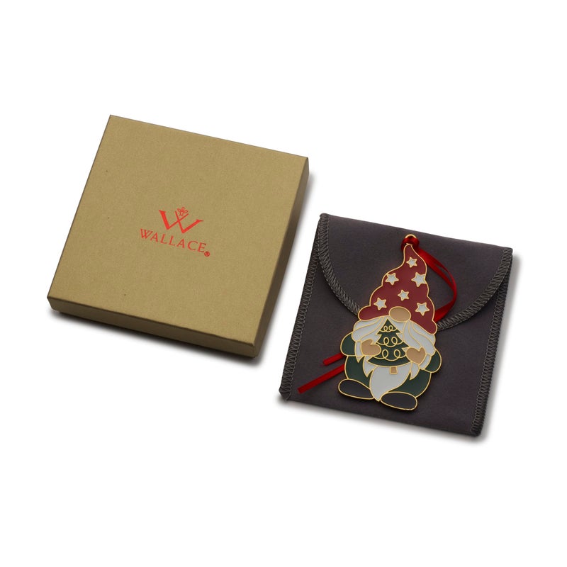 Wallace 2024 Gold Plated and Enameled Wonder of Christmas Gnome Ornament 15th Edition - Image 5