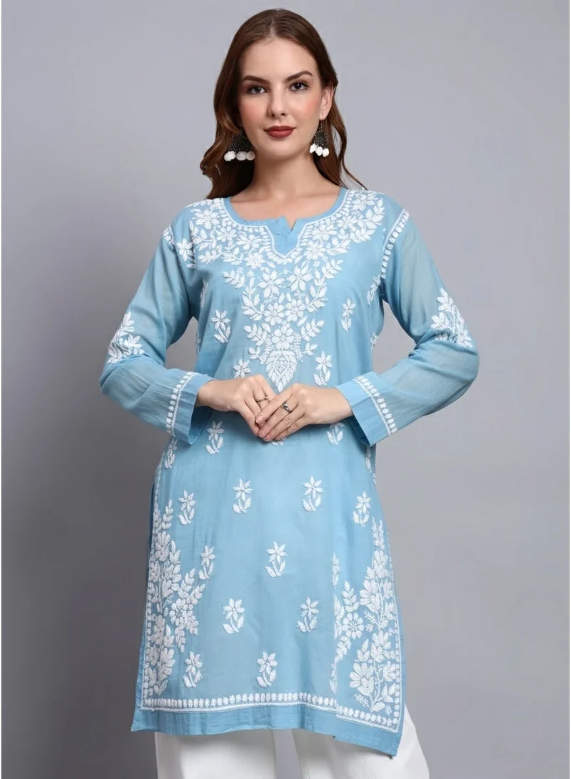 Alaya Women Hand Embroidered Chikankari Cotton Kurti -AL3685