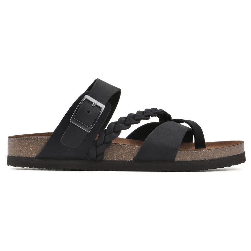 WHITE MOUNTAIN Shoes Hazy Footbed Sandal, Black/Nubuck, 9 M - Image 3