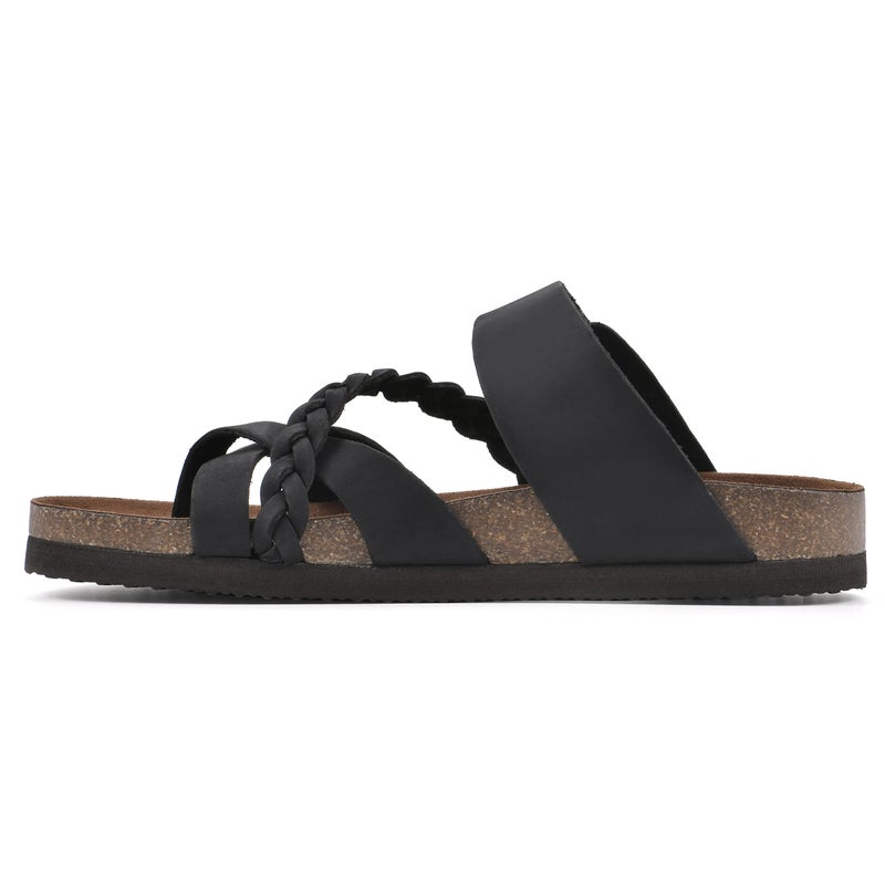 WHITE MOUNTAIN Shoes Hazy Footbed Sandal, Black/Nubuck, 9 M - Image 4