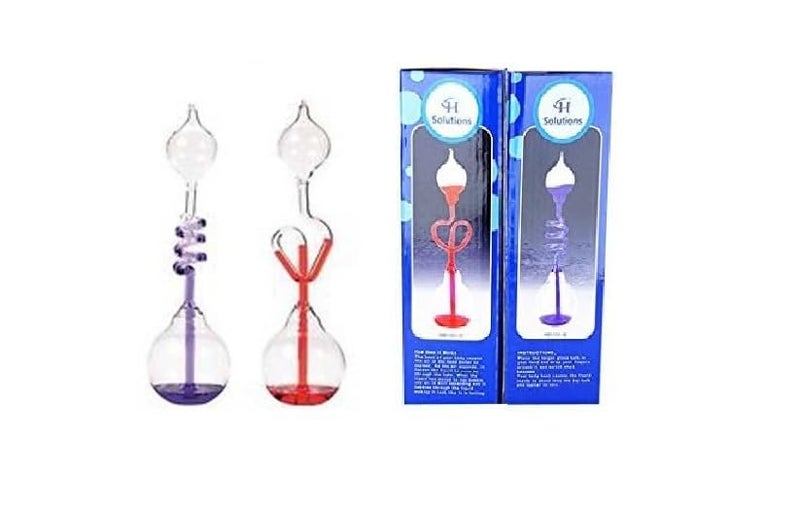 C&H Solutions Colorful Office Thinking Hand Boiler, Glass Science Energy Transfer, Children Science Experiment, Love Birds Color Meter Hand Boiler, 2 Pcs (Purple&Red) by C&H Solutions® - Image 2