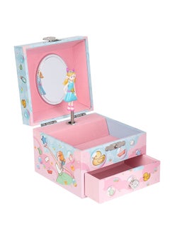 Excefore Musical Jewellery Box, Jewerly Storage Box with Pullout Drawer, Musical Jewelry Box with Handle and Ballerina, Swan Lake tune, Suitable for Birthday, Bedroom Decor  - Image 1