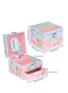 Excefore Musical Jewellery Box, Jewerly Storage Box with Pullout Drawer, Musical Jewelry Box with Handle and Ballerina, Swan Lake tune, Suitable for Birthday, Bedroom Decor  - Image 4