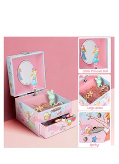 Excefore Musical Jewellery Box, Jewerly Storage Box with Pullout Drawer, Musical Jewelry Box with Handle and Ballerina, Swan Lake tune, Suitable for Birthday, Bedroom Decor  - Image 3