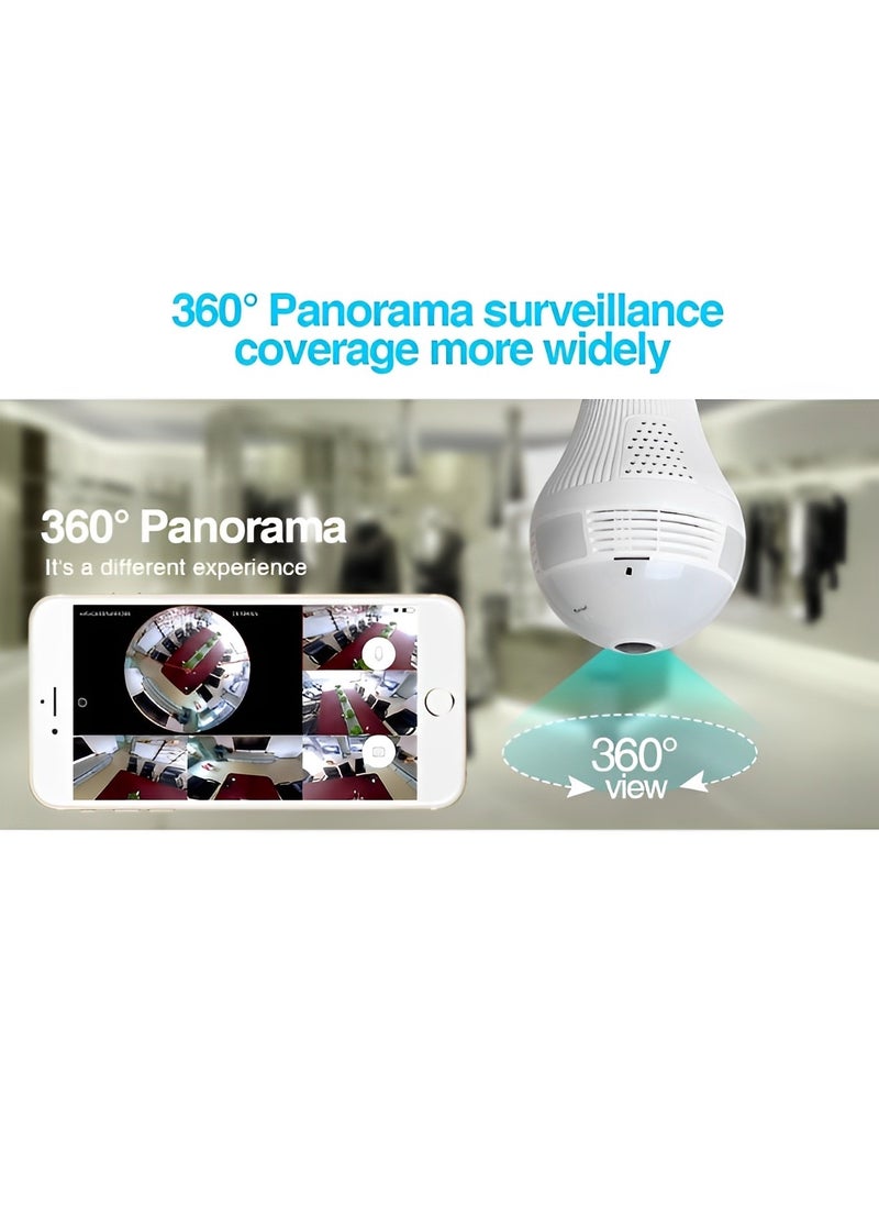 REOCLE - 2K Bulb Security Camera 360° Wireless Security Cameras with Full Color Day and Night & Motion Detection & Easy Installation & Audible Alarm Security Camera for Outdoor Indoor - Image 1