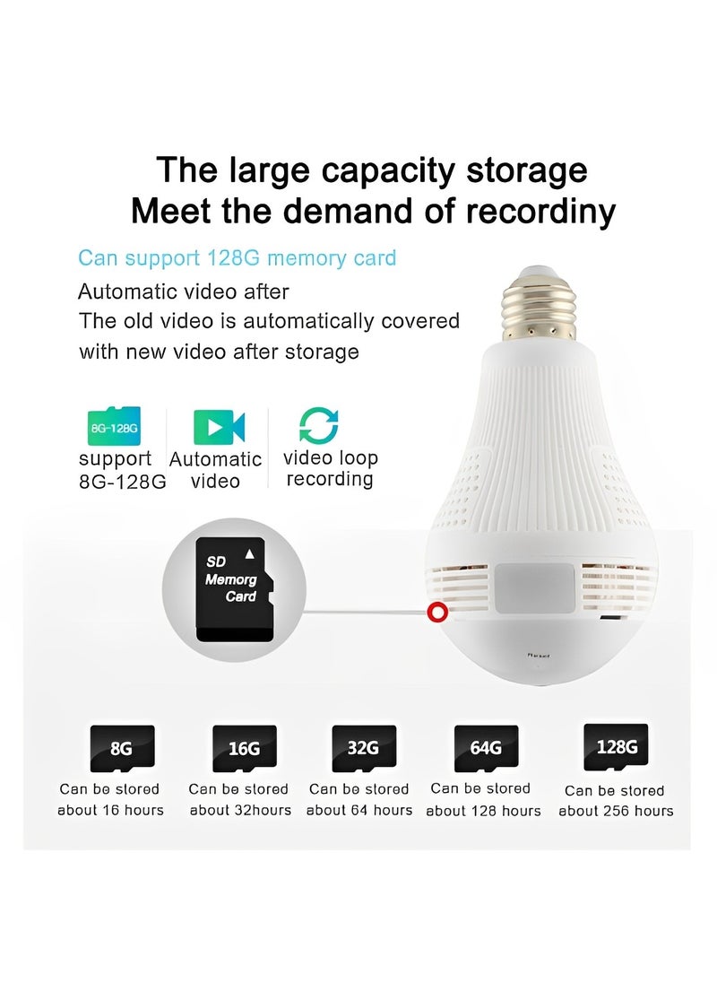REOCLE - 2K Bulb Security Camera 360° Wireless Security Cameras with Full Color Day and Night & Motion Detection & Easy Installation & Audible Alarm Security Camera for Outdoor Indoor - Image 1