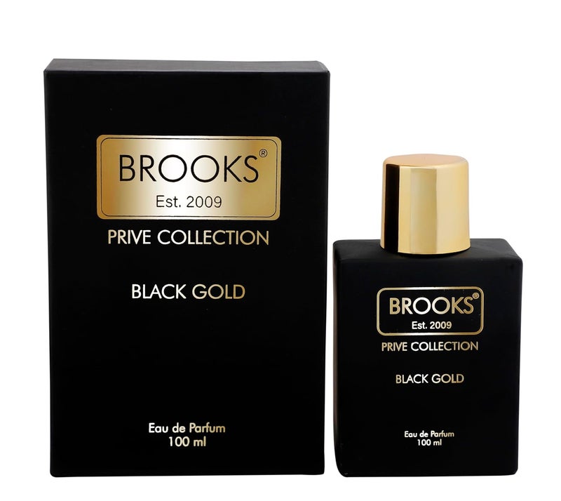 Brooks Brooks 100 ML Black Gold Intense Unisex Perfume Premium Strong Long Lasting Fragrance Scent Aroma of Coffee with Light Floral Luxury Gift for Men Women Pack Of 2  - Image 1