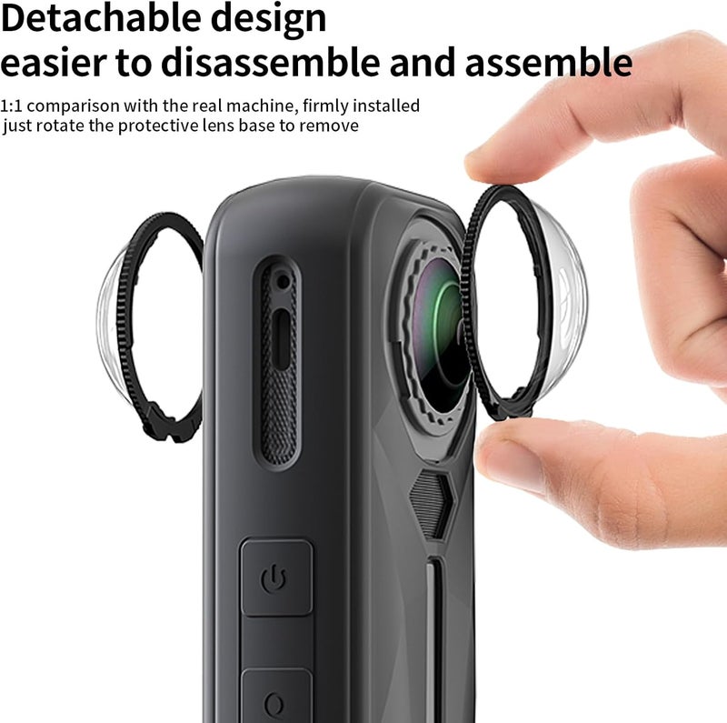 Vasgather Camera Accessory Kit for Insta 360 X5 - Lens Guards, Silicone Case, Camera Case (Black, Unisex) - Image 3