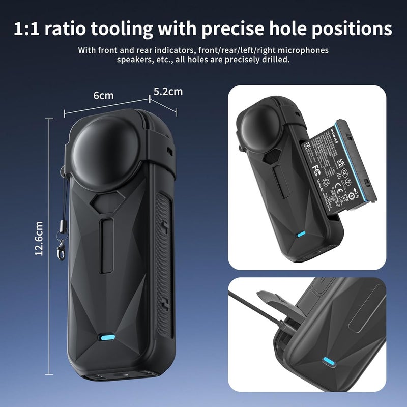Vasgather Camera Accessory Kit for Insta 360 X5 - Lens Guards, Silicone Case, Camera Case (Black, Unisex) - Image 5