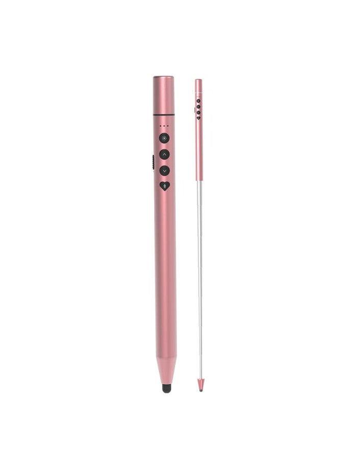 Noomya S6 Pink School Multimedia All-in Whiteboard Writing, Multifunctional Page-turning Pen For Teachers, Retractable Teaching Pointer, Laser Pointer Page-turning Device With Touch-screen Writing And One-key Eraser Functio - Image 2