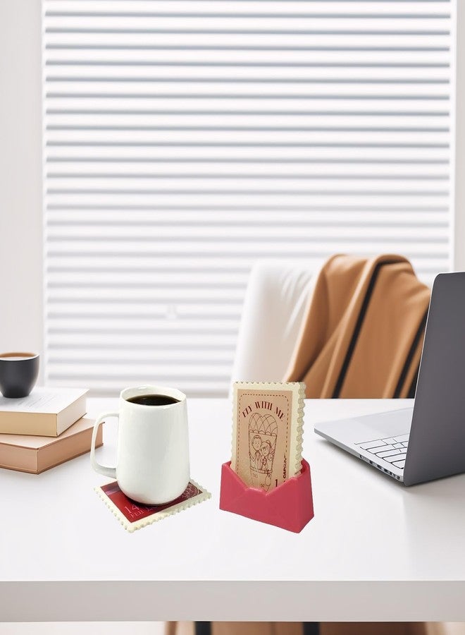 Chooseyo 6 Piece Vintage Stamp Silicone Coaster Fit for All Kinds of Cups with Vintage Gift Box,Set for Cafes, Bars, Home&Stamp Lovers Collect,Unique Coffee Table Decor & Romantic Gifts for Couples - Image 4