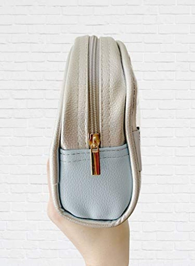 EzPacking Half Moon Bag / Clear Cosmetic Pouch for Purse / Transparent TSA Compliant Clear Quart Bag for Travel / See-Through Clutch or Handbag for Makeup / Made From Vegan Leather, Vinyl PVC & Suede (Silver) - Image 5