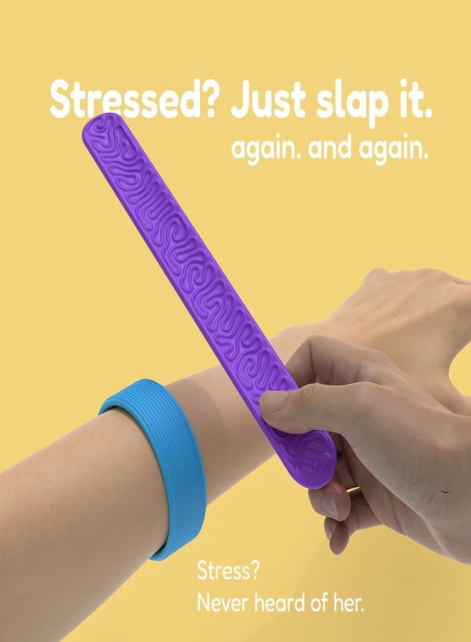 WorWoder 6 Pack Sensory Fidget Toys Slap Bracelets, Textured Silicone Sensory Toys for Kids, Calming Tool for Special Needs, Wearable Anxiety Relief Toys for Adults Office Desk, Travel and Classroom - Image 4