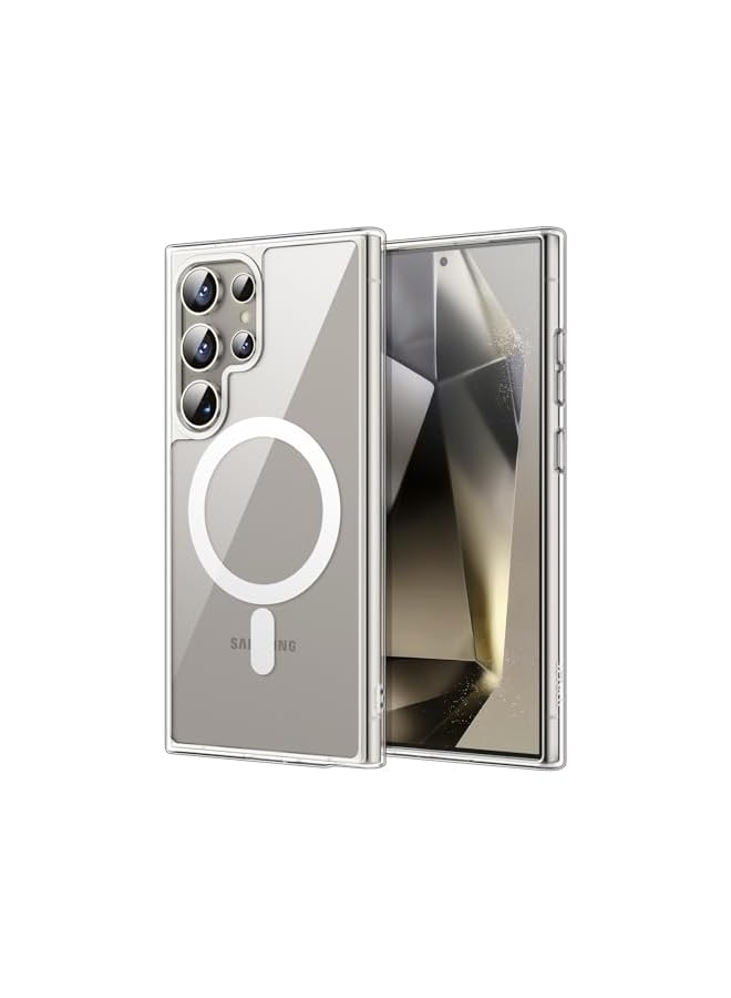 جي تيك حافظة JETech مغناطيسية لهاتف Galaxy S24 Ultra 5G، متوافقة مع MagSafe، غطاء هاتف واقٍ مقاوم للصدمات، ظهر صلب غير أصفر من البولي كربونات (شفاف) - Image 1