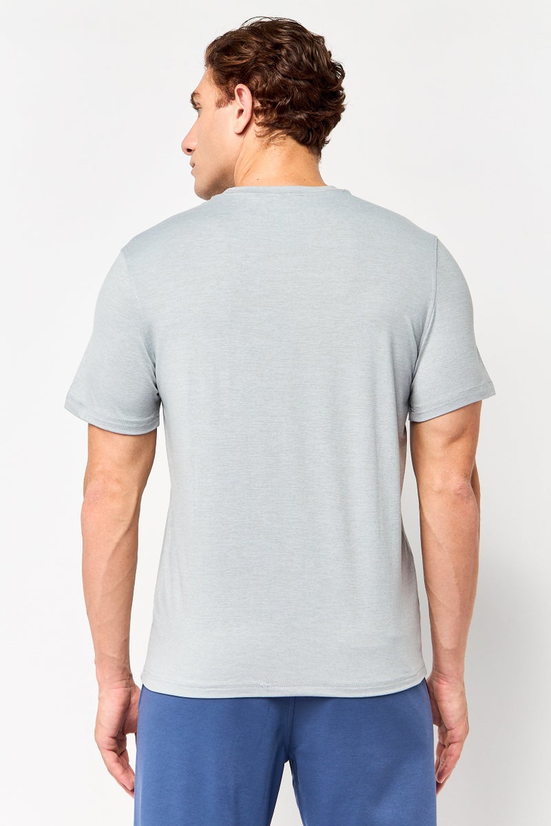 MOTION Men Sportswear Fit Short Sleeve Training T-Shirt, Grey - Image 4