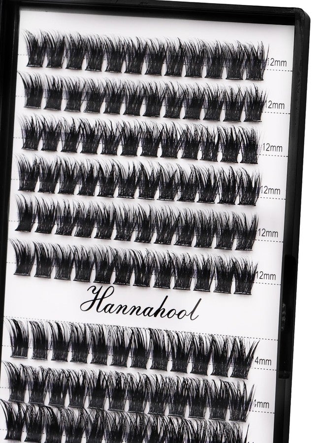 Hannahool 12rows-Large Tray Mixed 8-10-12-14-16mm/Mixed 14-15-16mm/Mixed14mm-16mm/Mixed 18-20mm Wide Stem Individual False Eyelashes Dramatic Black Cluster Eyelashes (mixed 12-14mm) - Image 2
