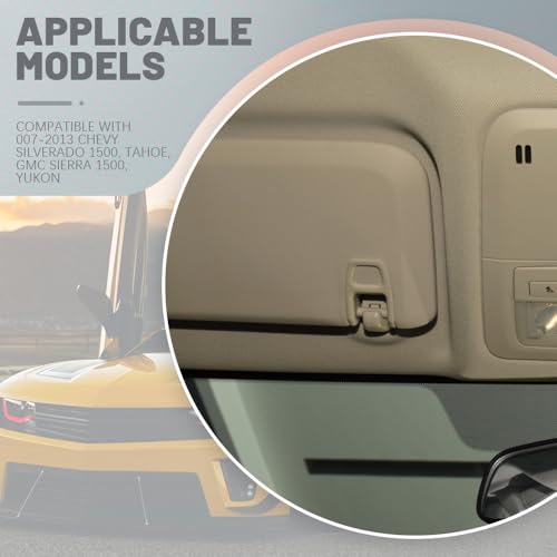 PACLVIO 2PCS Sun Visor Clips for Cars, Bracket Sunvisor Retainer Clips, 95994975 Car Visor Support Holder Bracket Hanger, Visor Accessories Replacement for Chevy Silverado 1500, Tahoe, GMC Sierra 1500 (Beige) - Image 4