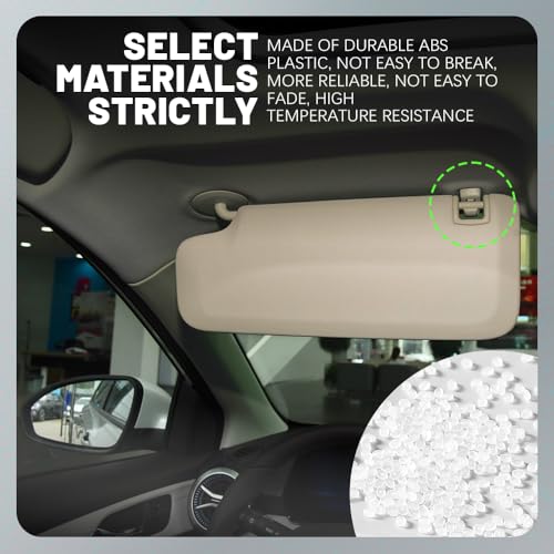 PACLVIO 2PCS Sun Visor Clips for Cars, Bracket Sunvisor Retainer Clips, 95994975 Car Visor Support Holder Bracket Hanger, Visor Accessories Replacement for Chevy Silverado 1500, Tahoe, GMC Sierra 1500 (Beige) - Image 3