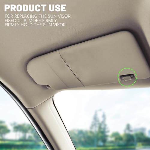 PACLVIO 2PCS Sun Visor Clips for Cars, Bracket Sunvisor Retainer Clips, 95994975 Car Visor Support Holder Bracket Hanger, Visor Accessories Replacement for Chevy Silverado 1500, Tahoe, GMC Sierra 1500 (Beige) - Image 5